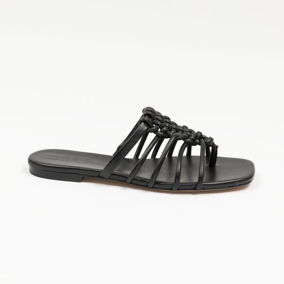 Vince Dae Leather Strappy Sandal Black Size 8